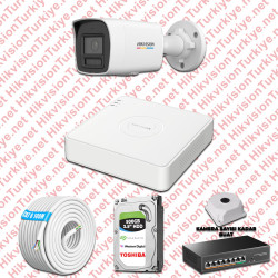 HIKVISION 1 İP KAMERALI COLORVU HİBRİT GÜVENLİK KAMERASI